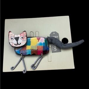 Colorful Patchwork Cat Brooch